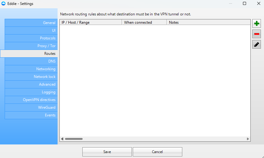 AirVPN Routes aka split tunneling feature