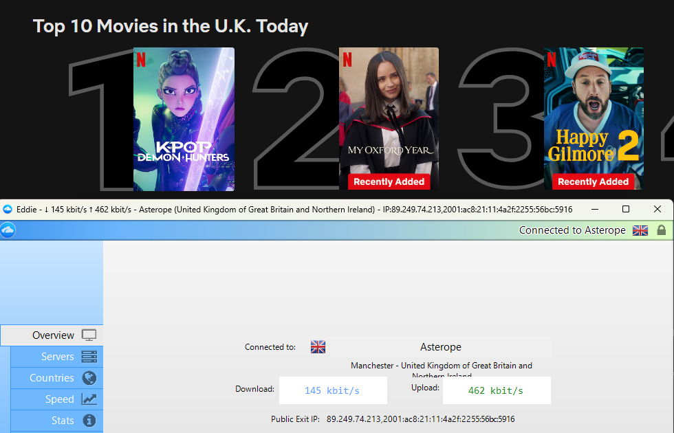 AirVPN Netflix test UK