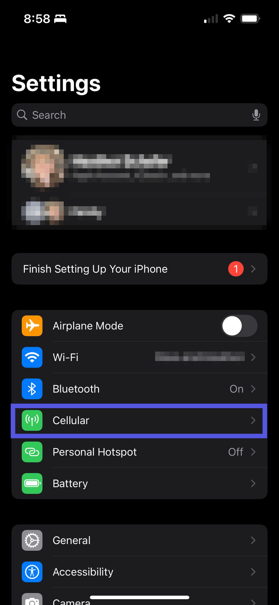 Access Settings to activate eSIM on iPhone
