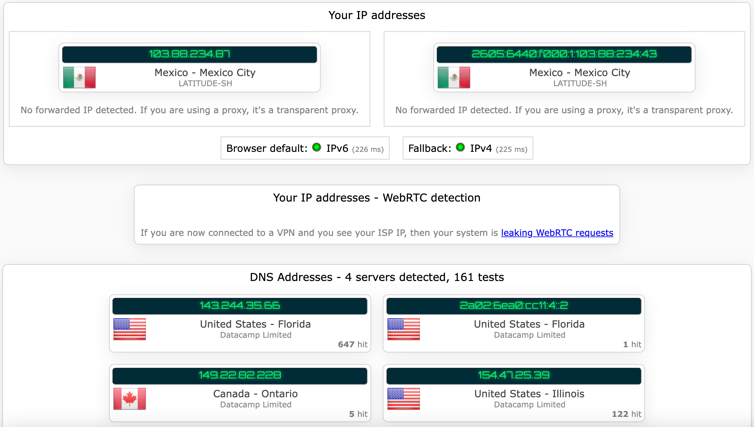 AdGuard VPN's kill switch test results (passed)