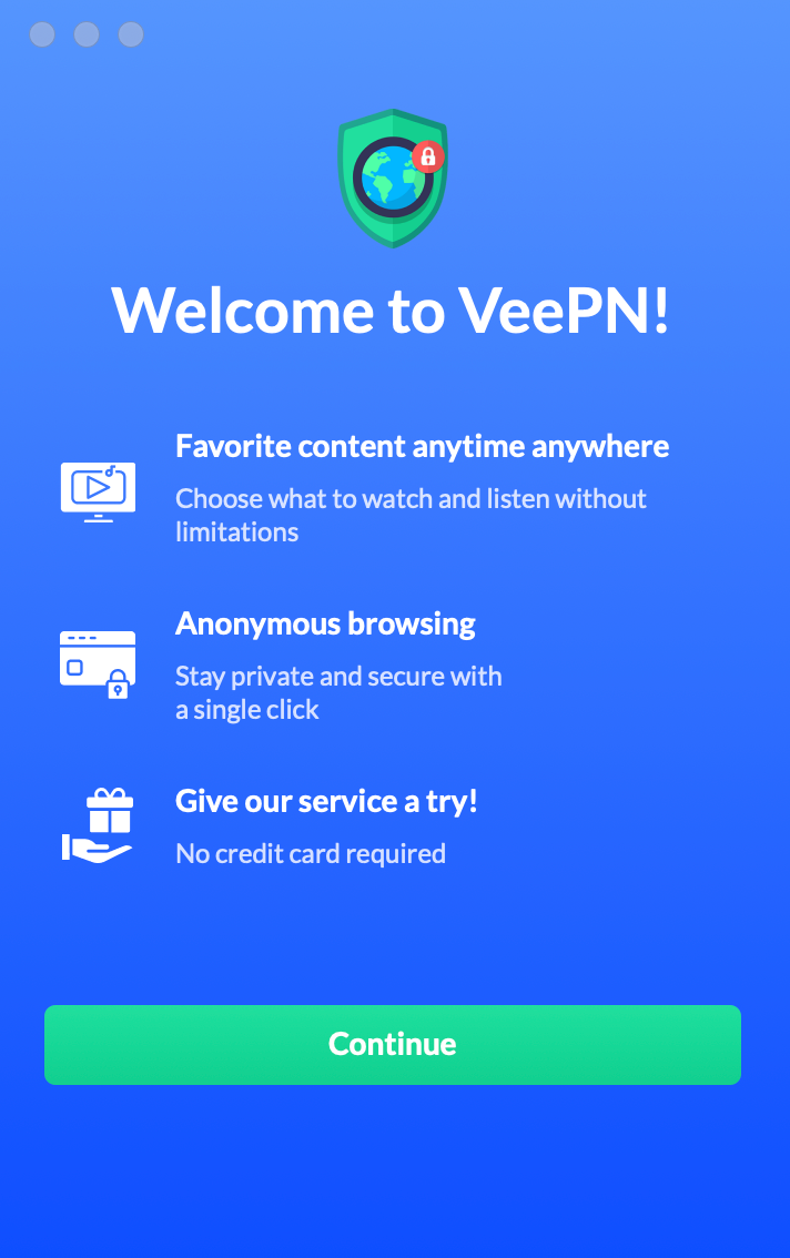 VeePN successful installation window