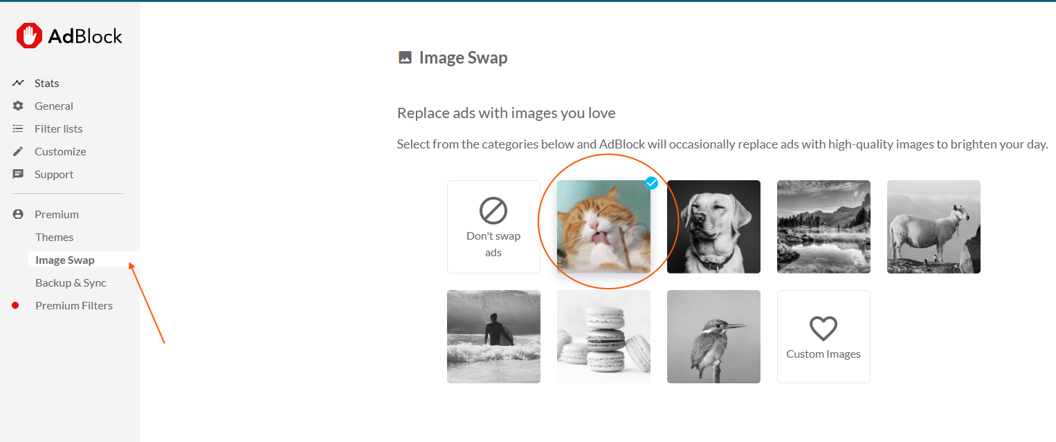 AdBlock Premium image swap
