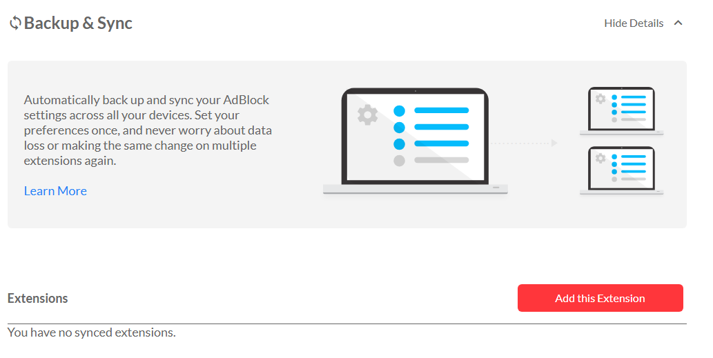 AdBlock Premium Backup and Sync
