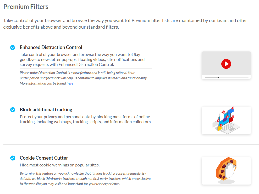 AdBlock Premium with Premium Filters enabled