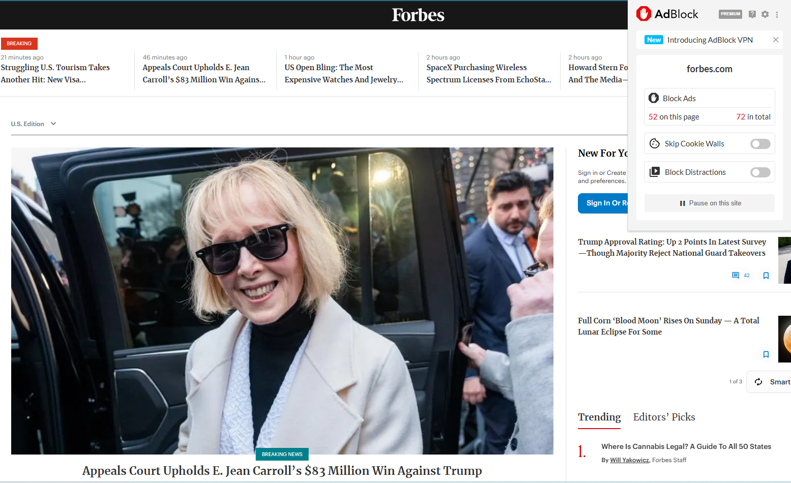 AdBlock Forbes test