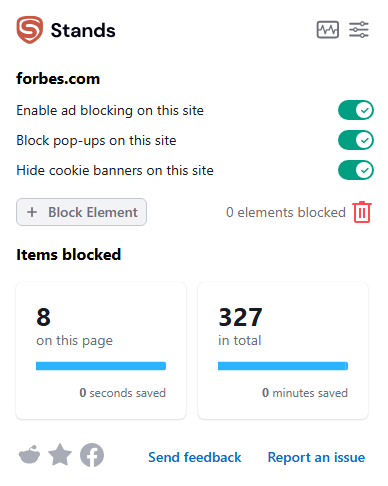 Stands ad blocker counter on Forbes