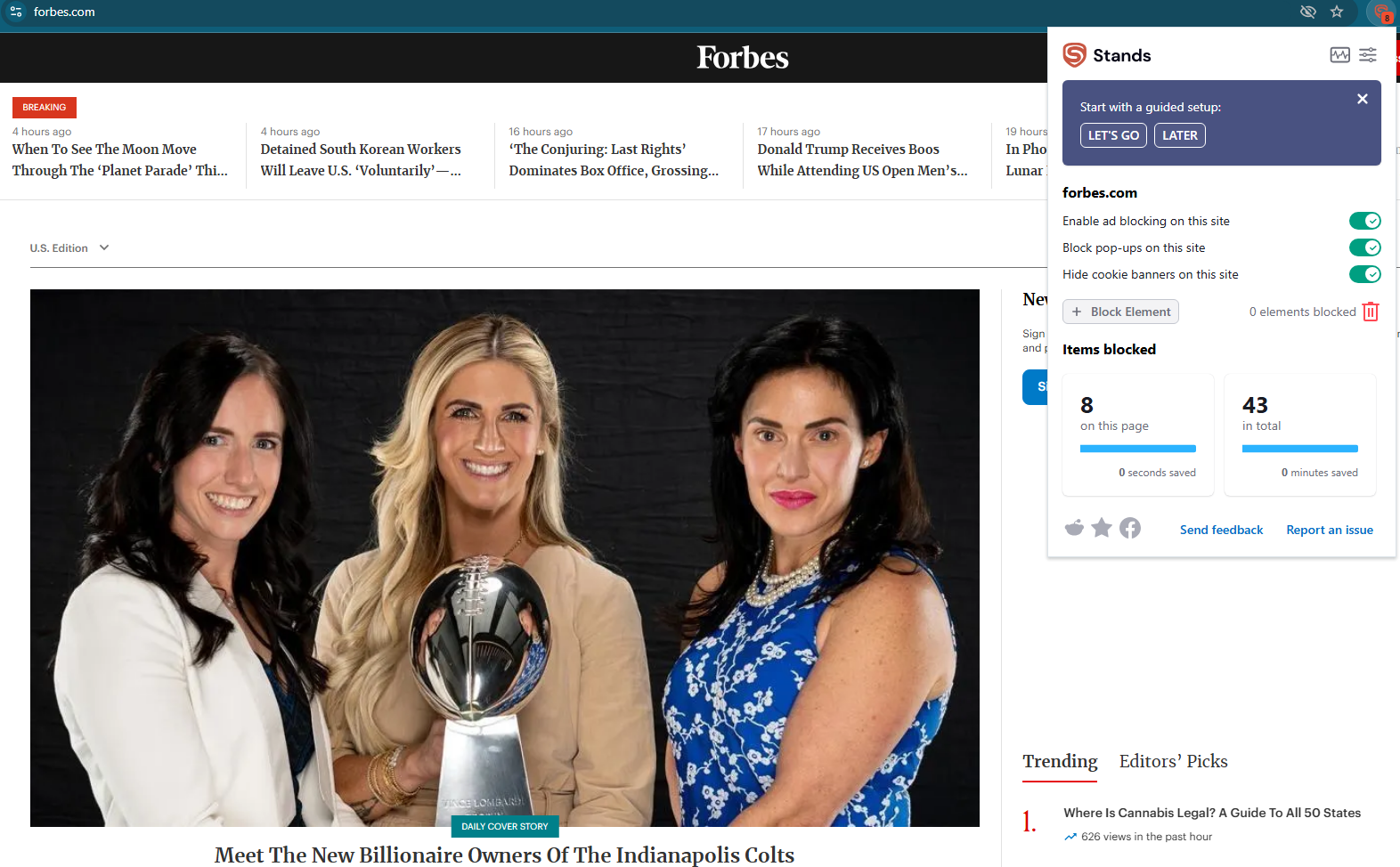 Stands Forbes test