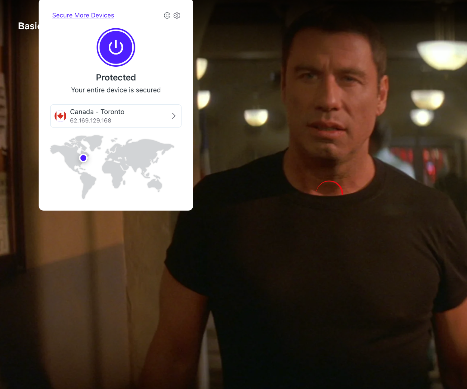 A loading Netflix stream with Opera VPN Pro in the foreground