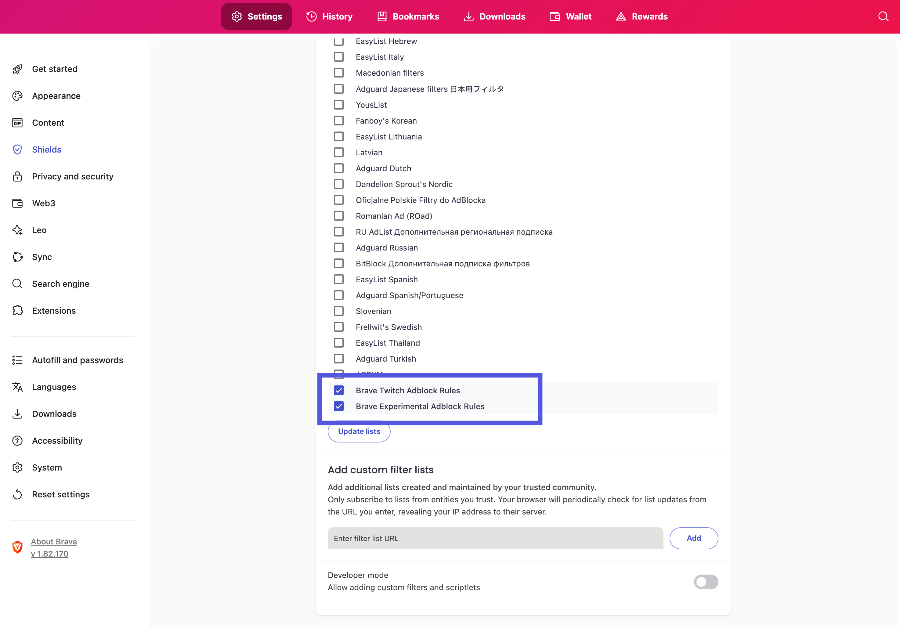 Enabling advanced ad blocking to block Twitch ads with AdGuard Beta