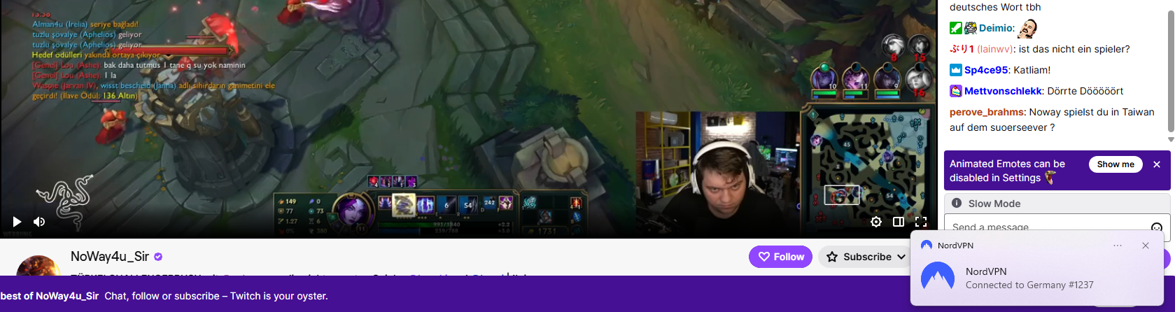 Using NordVPN to stream Twitch ad-free