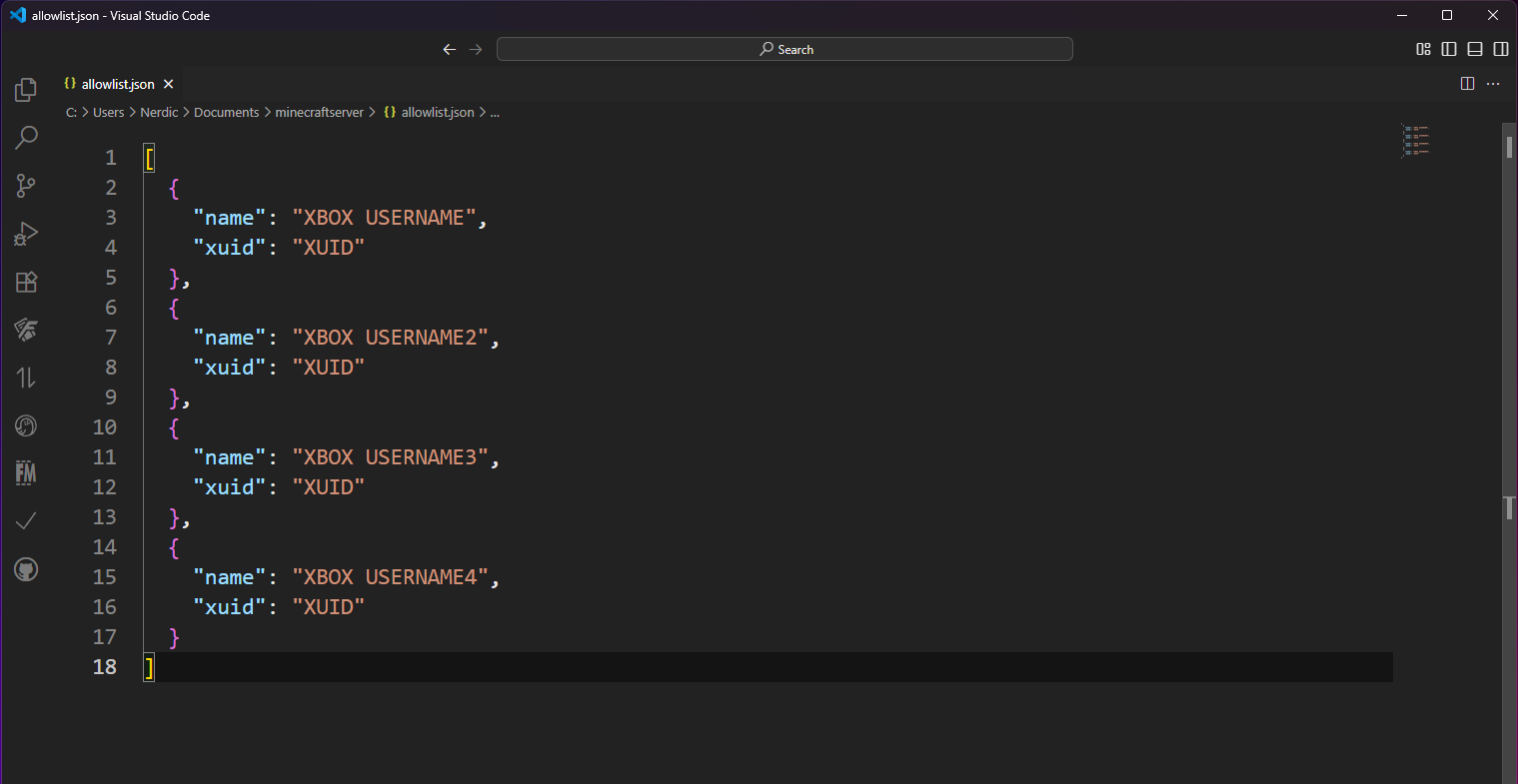 Code on a black background