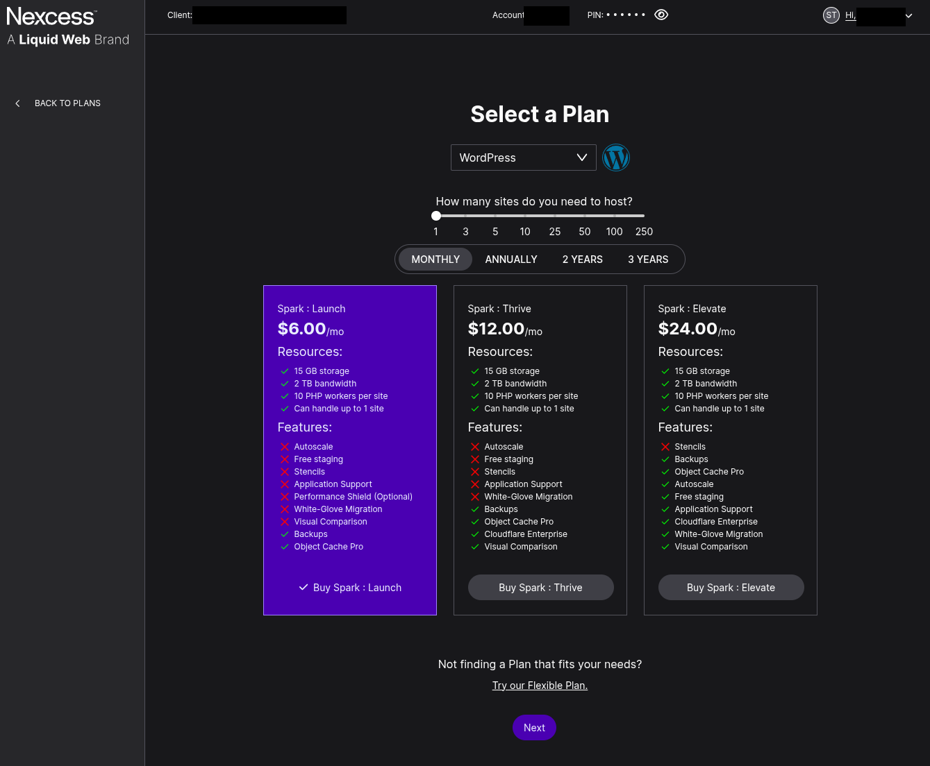 Liquid Web plans