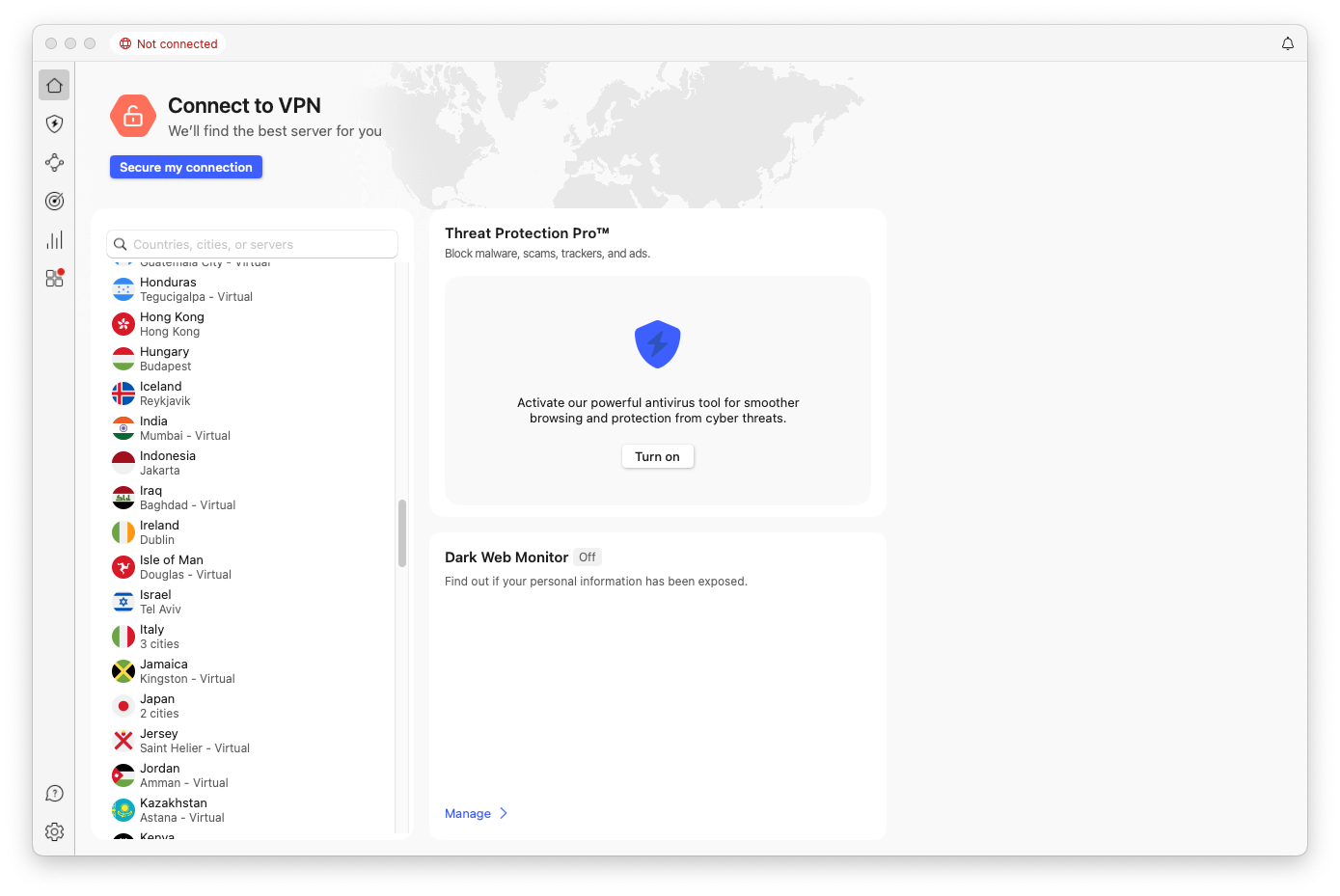 Select VPN server in location without age restriction laws