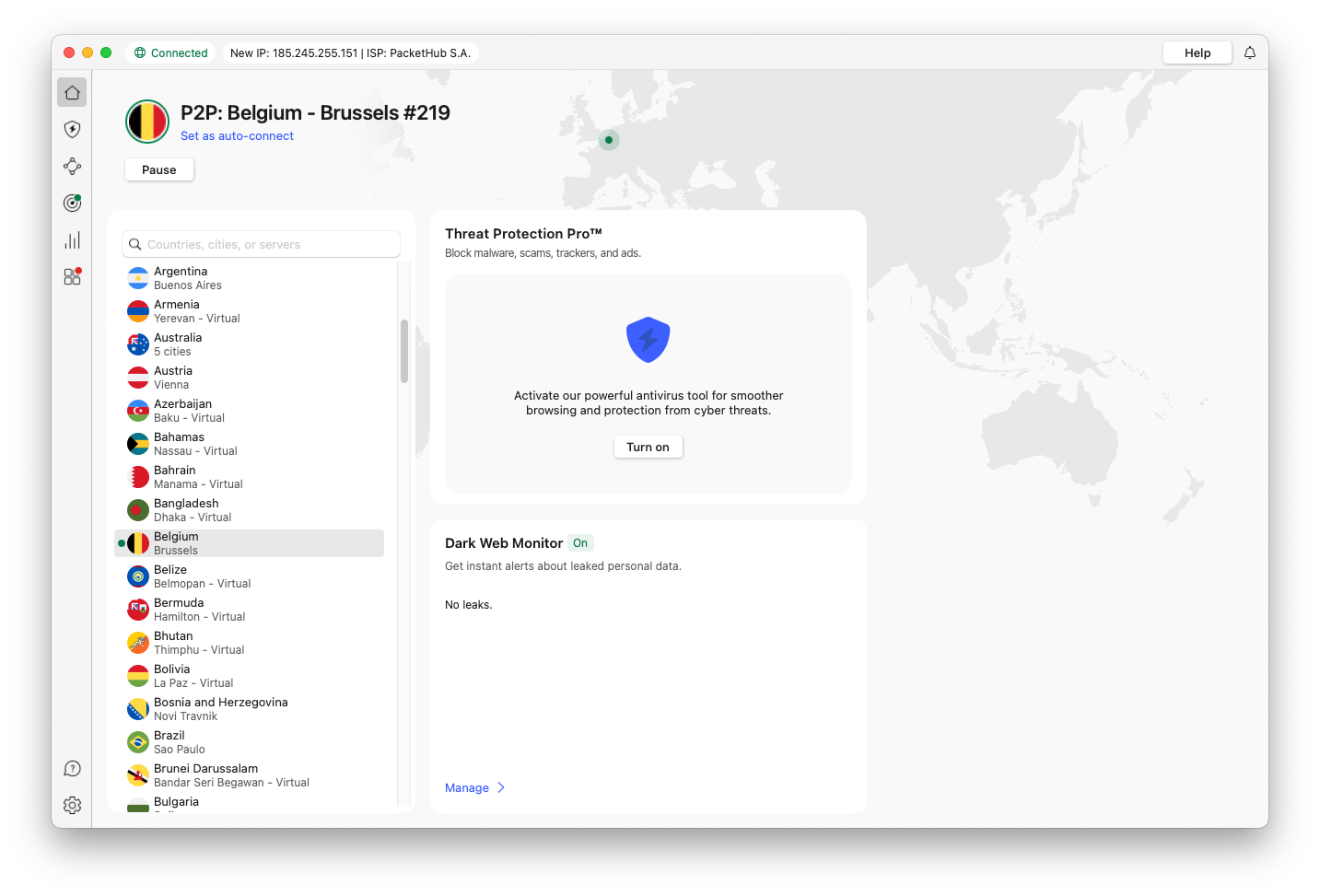 Connect to a VPN server that does not have age verification restrictions