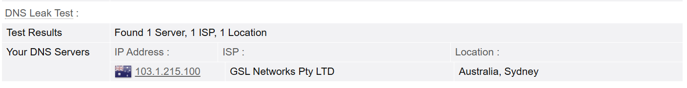 PureVPN passing DNS leak test