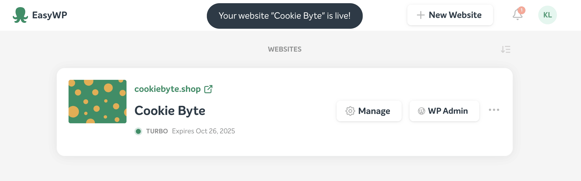 EasyWP success 