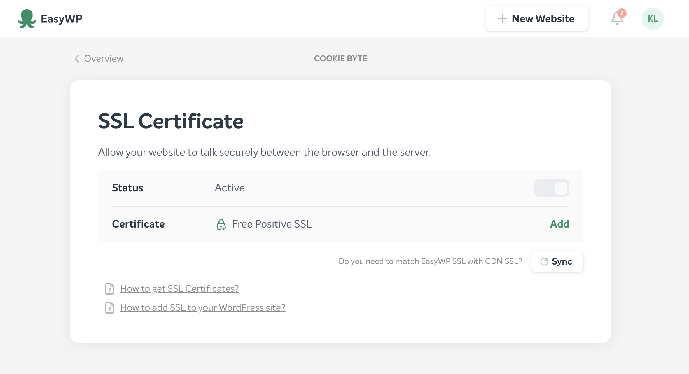 Namecheap free SSL