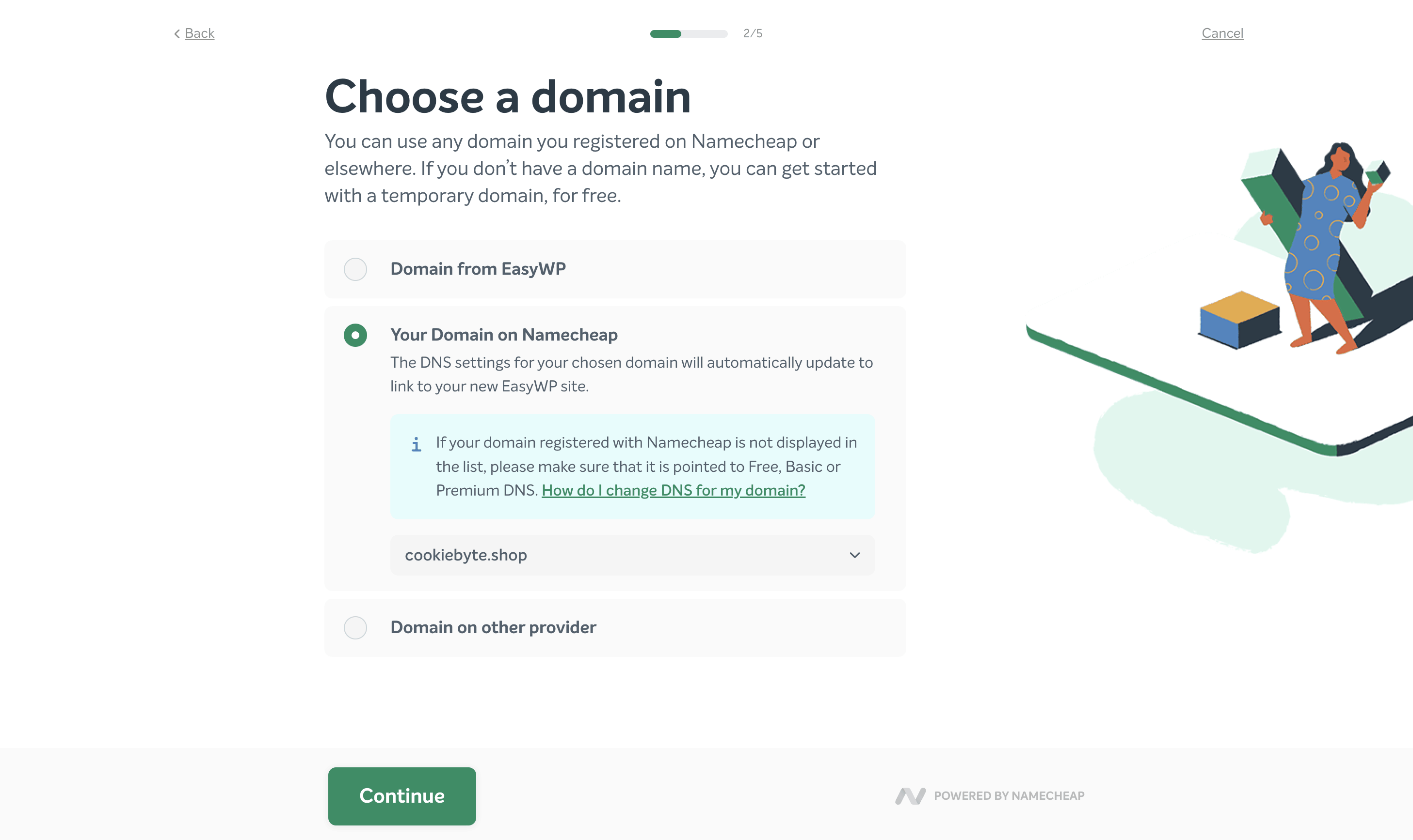 Namecheap setup wizard step 3