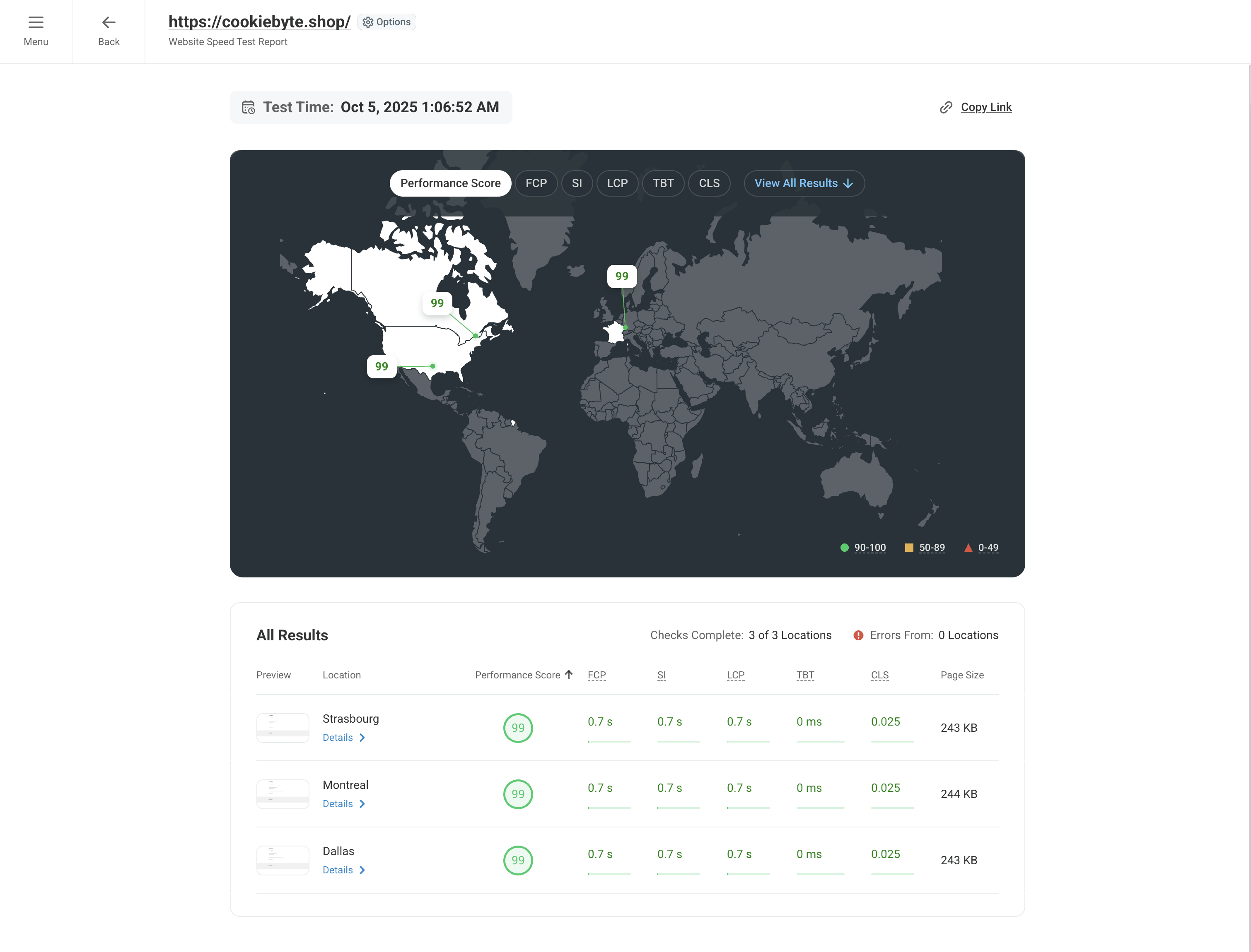Namecheap speed test results