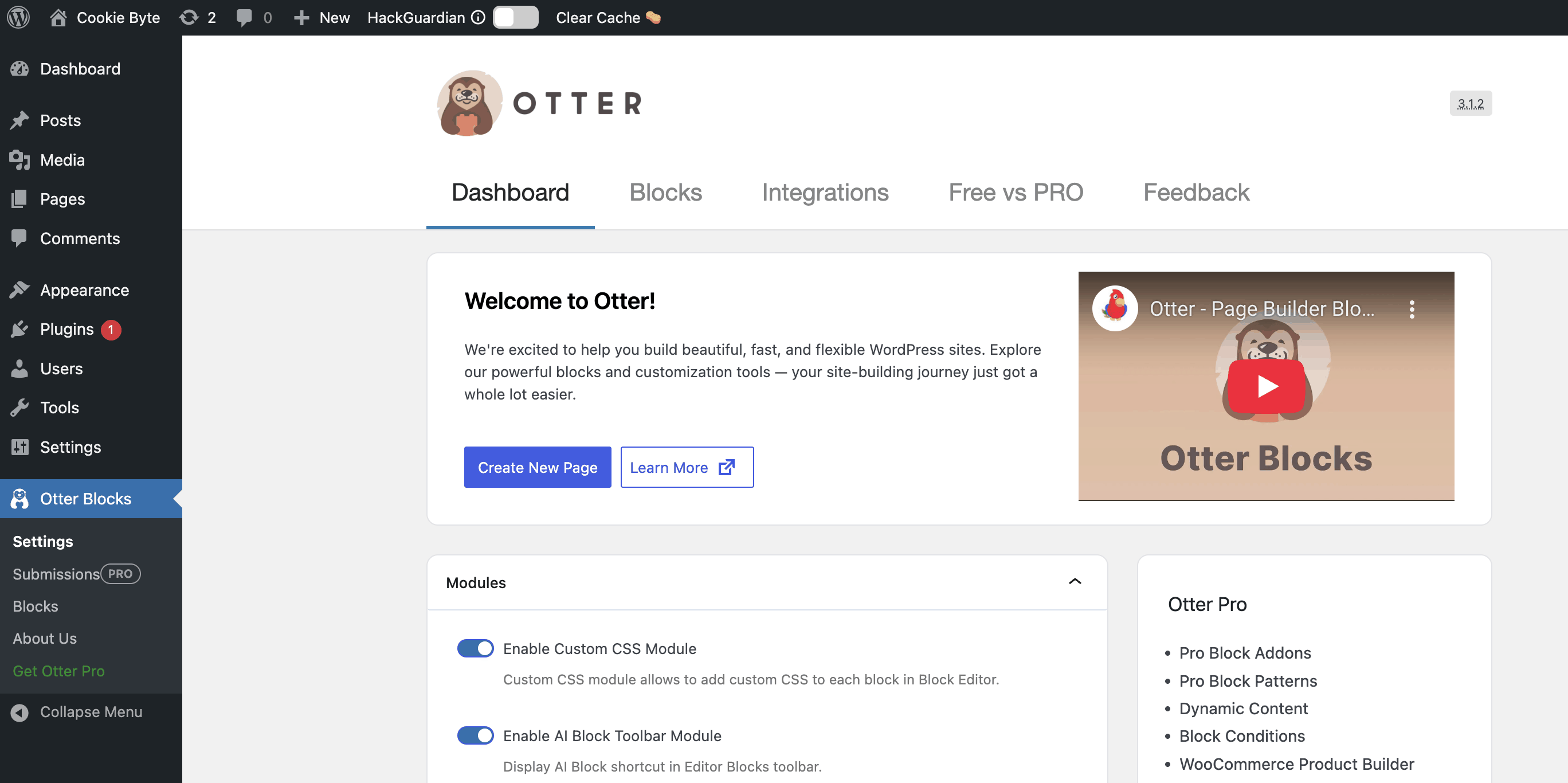 Otter Blocks website builder
