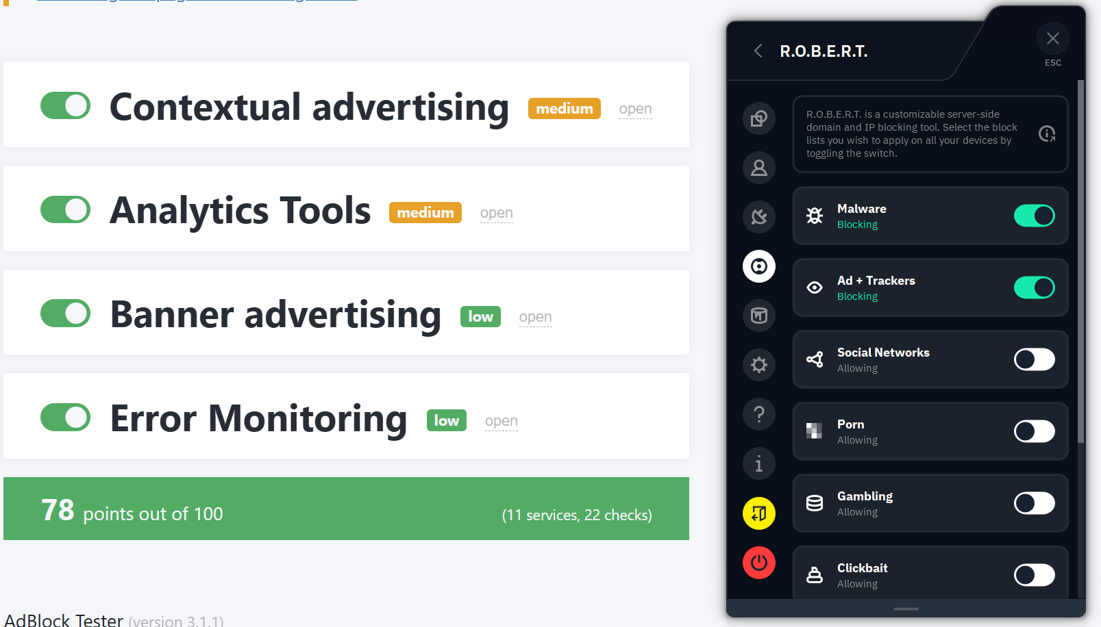 Windscribe Adblock Tester Oct 2025
