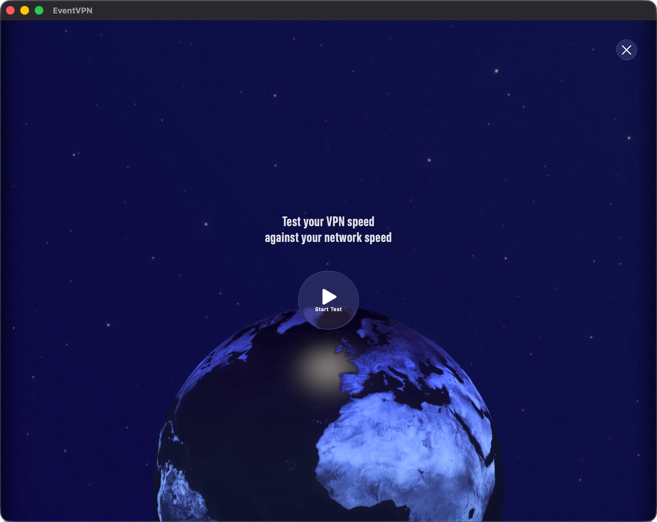 EventVPN built-in speed test