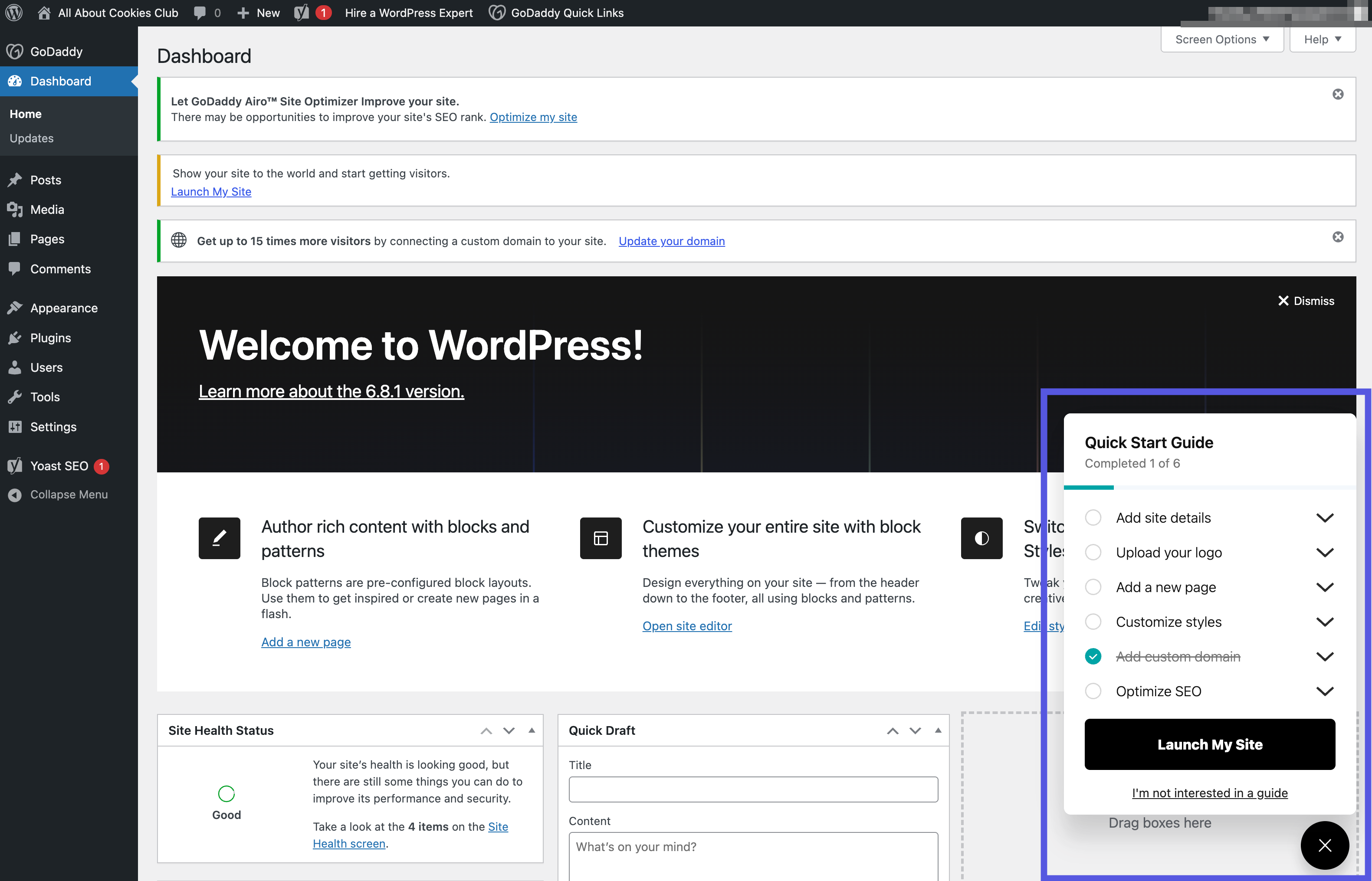 GoDaddy quick start