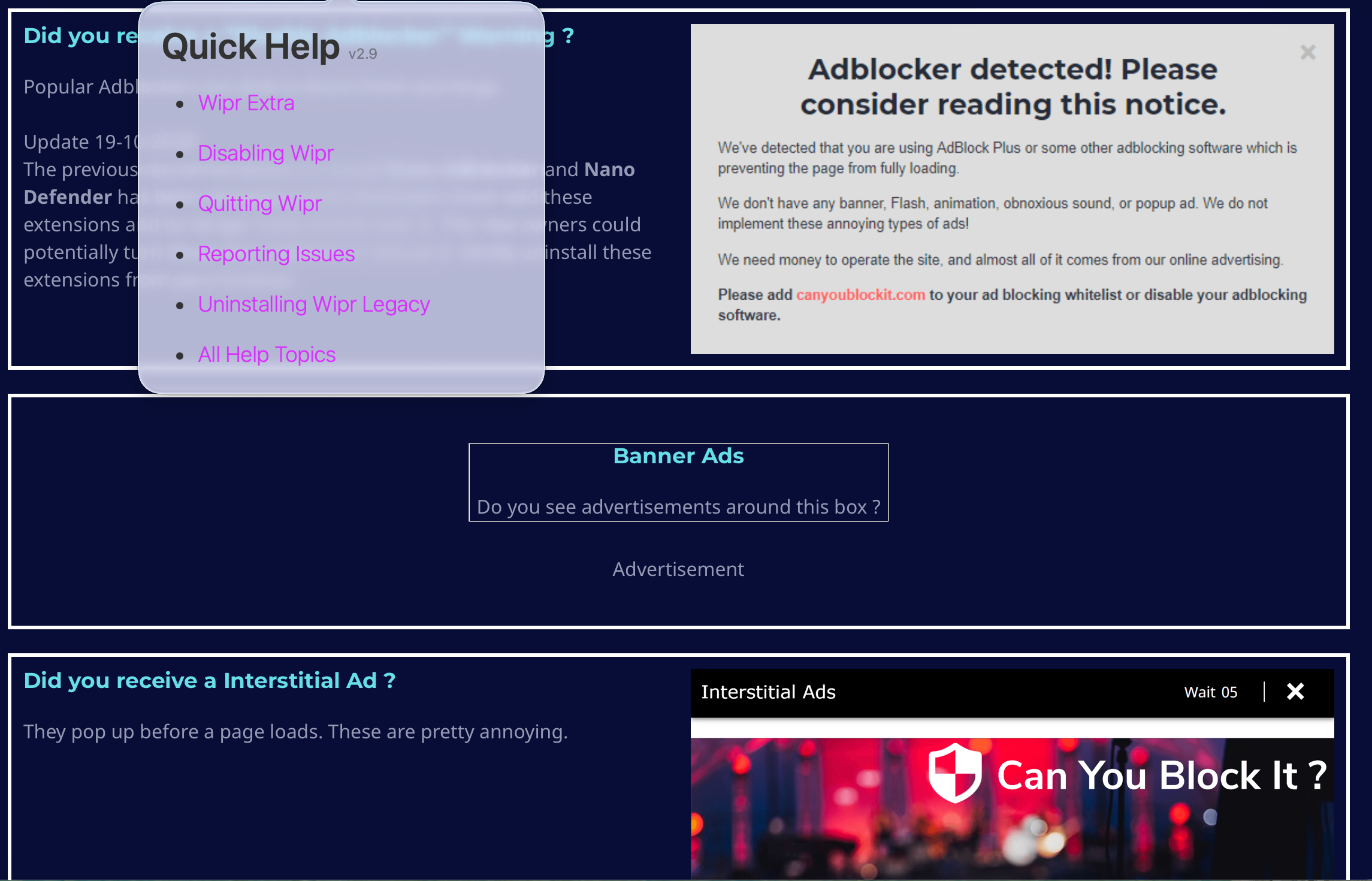 Wipr's Can You Block It results (3/3)