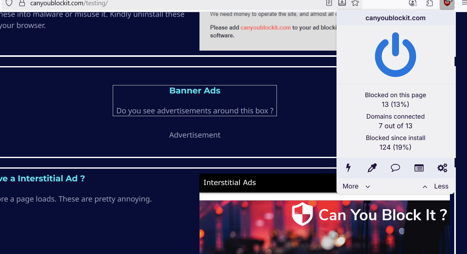 uBlock Origin CYBI test Oct 2025
