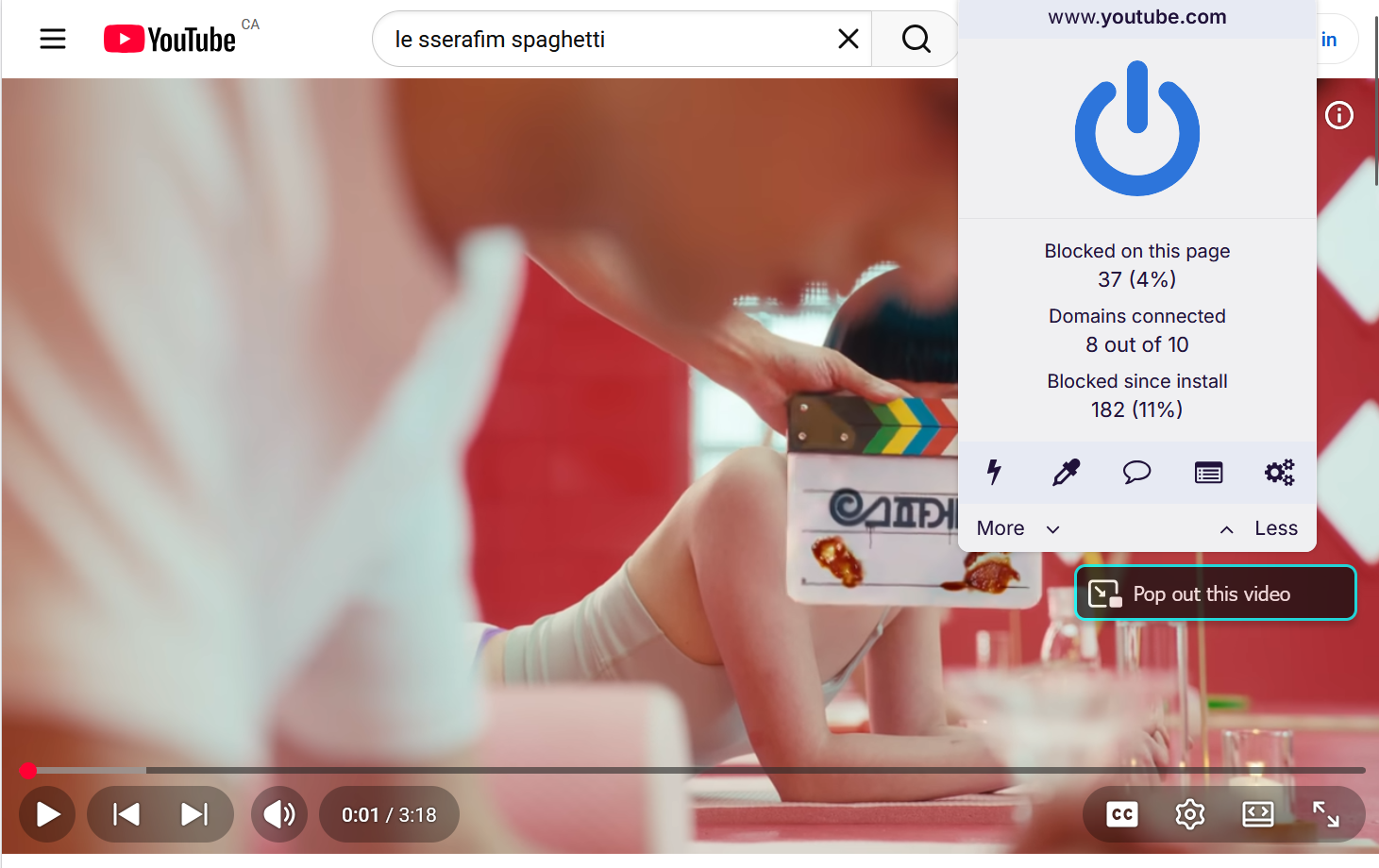 uBlock Origin YouTube test Oct 2025