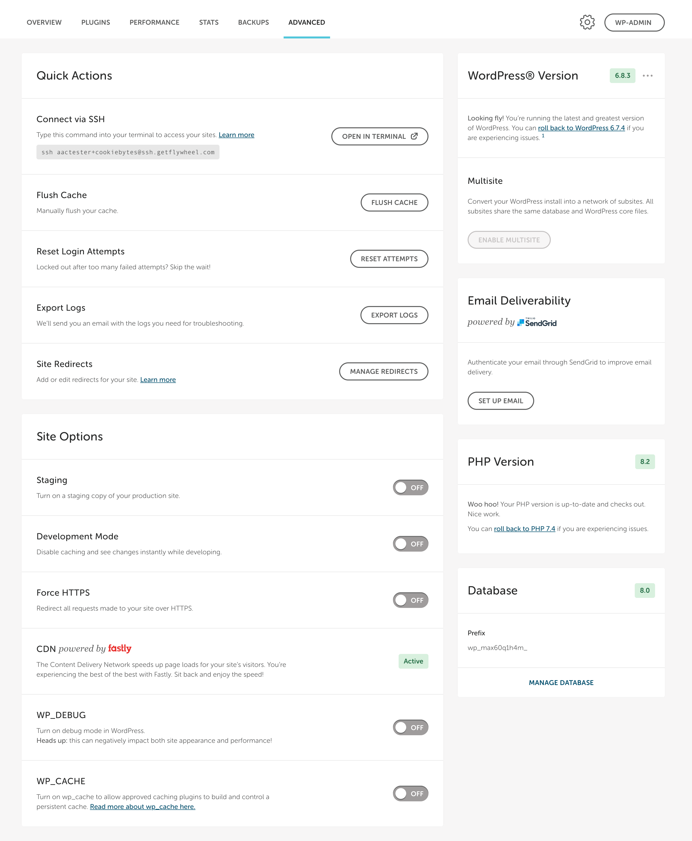 Flywheel control panel
