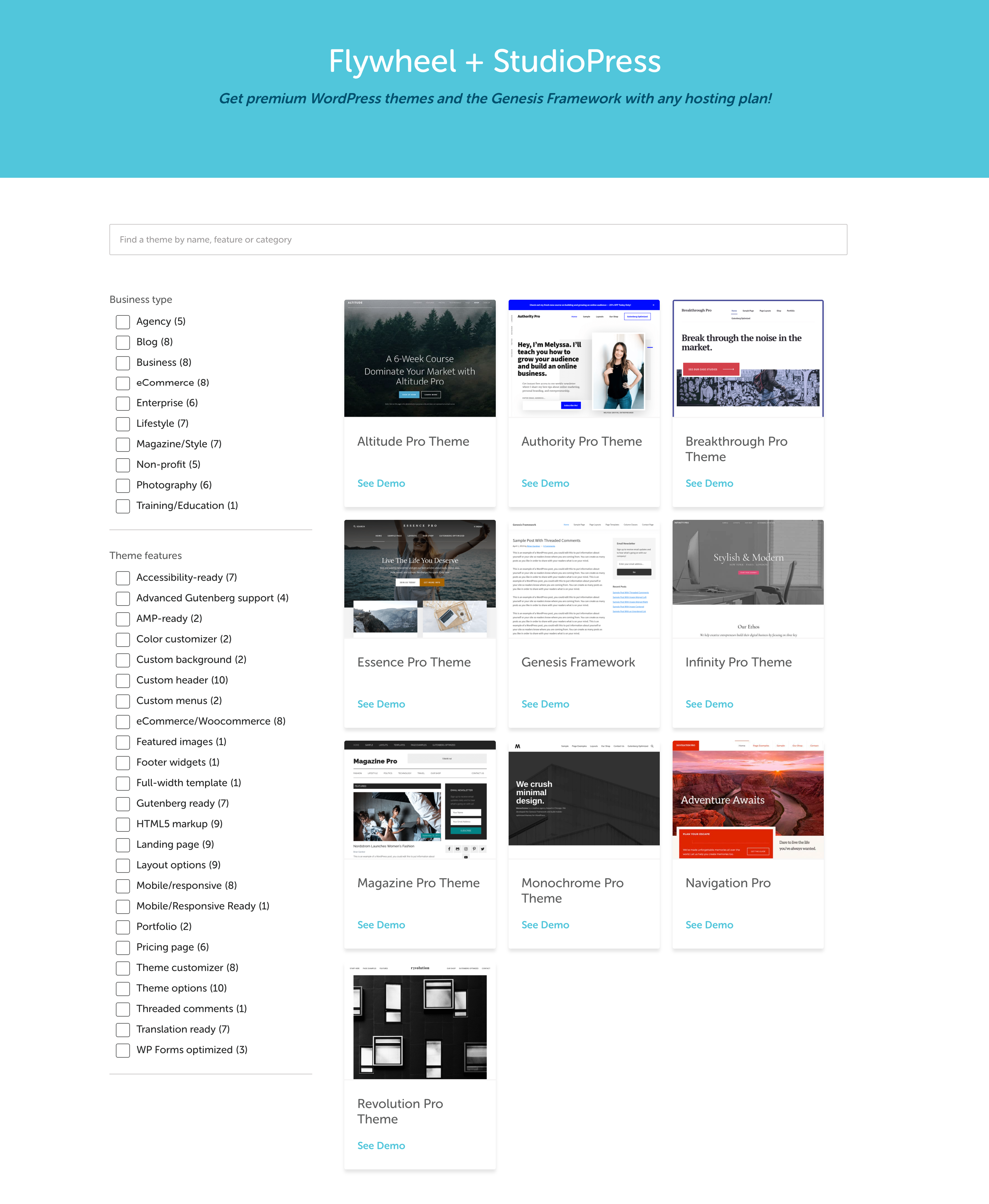 Flywheel press themes