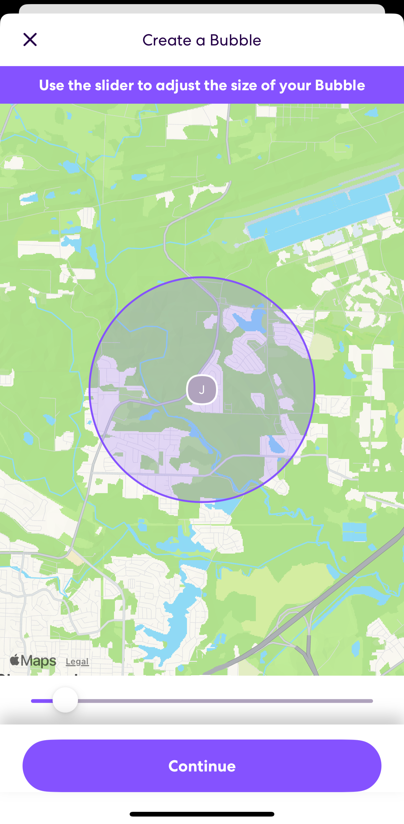 Life360 Bubble set up for All About Cookies test account