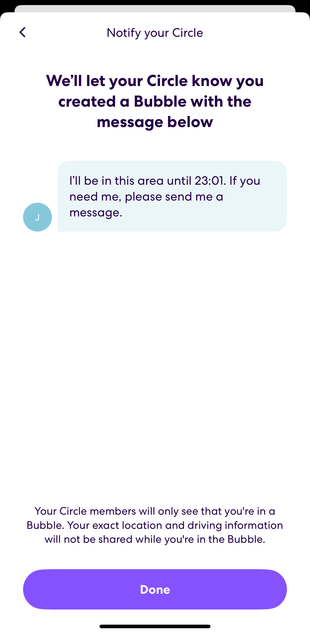 Life360 Bubbles notification