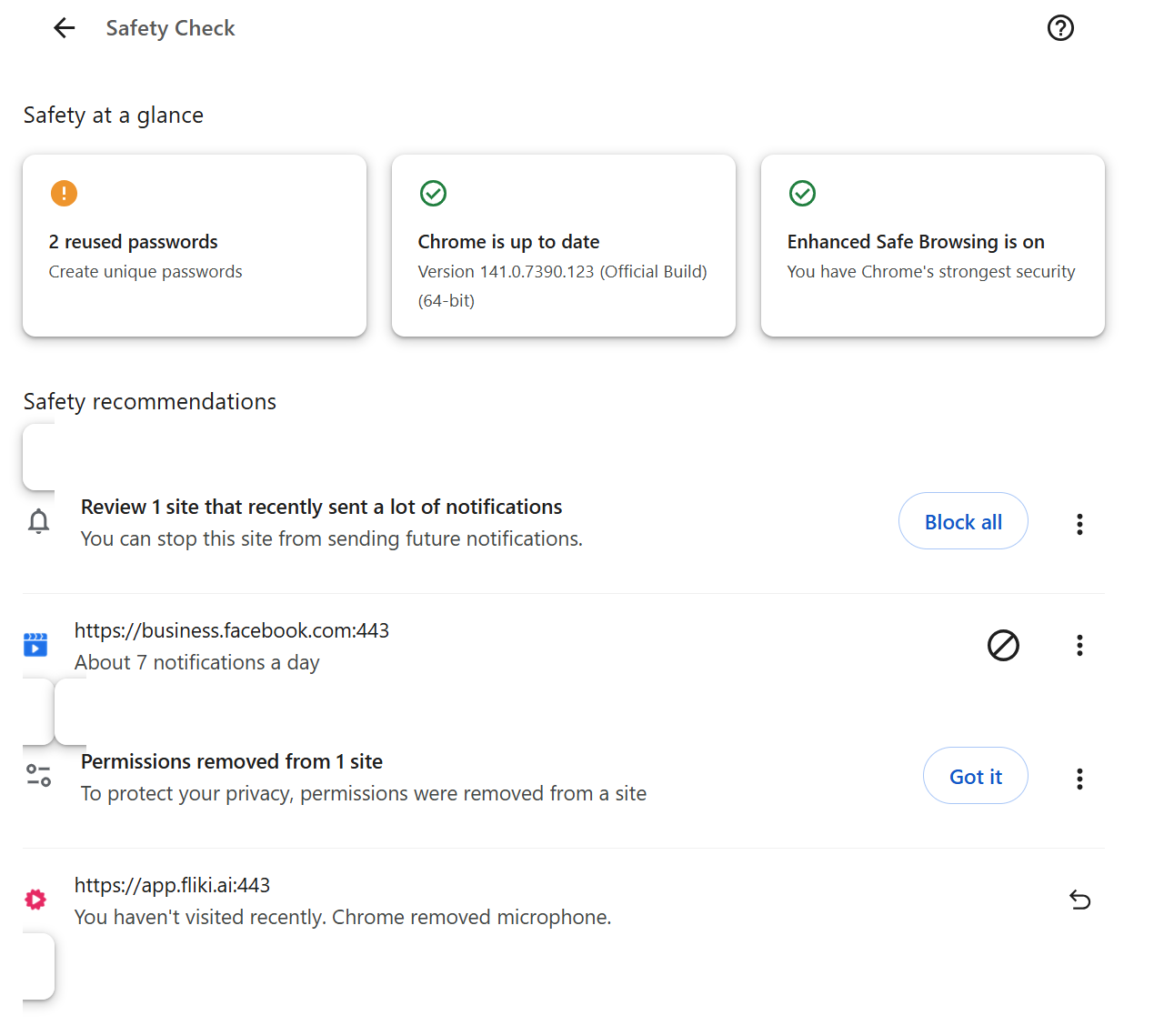 Google Chrome Safety Check