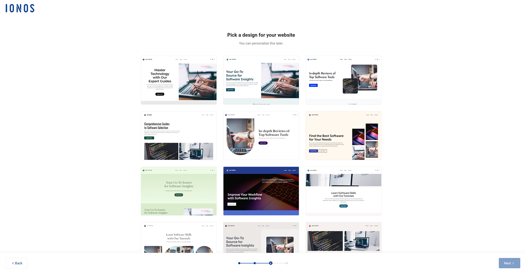 IONOS AI Wordpress designs