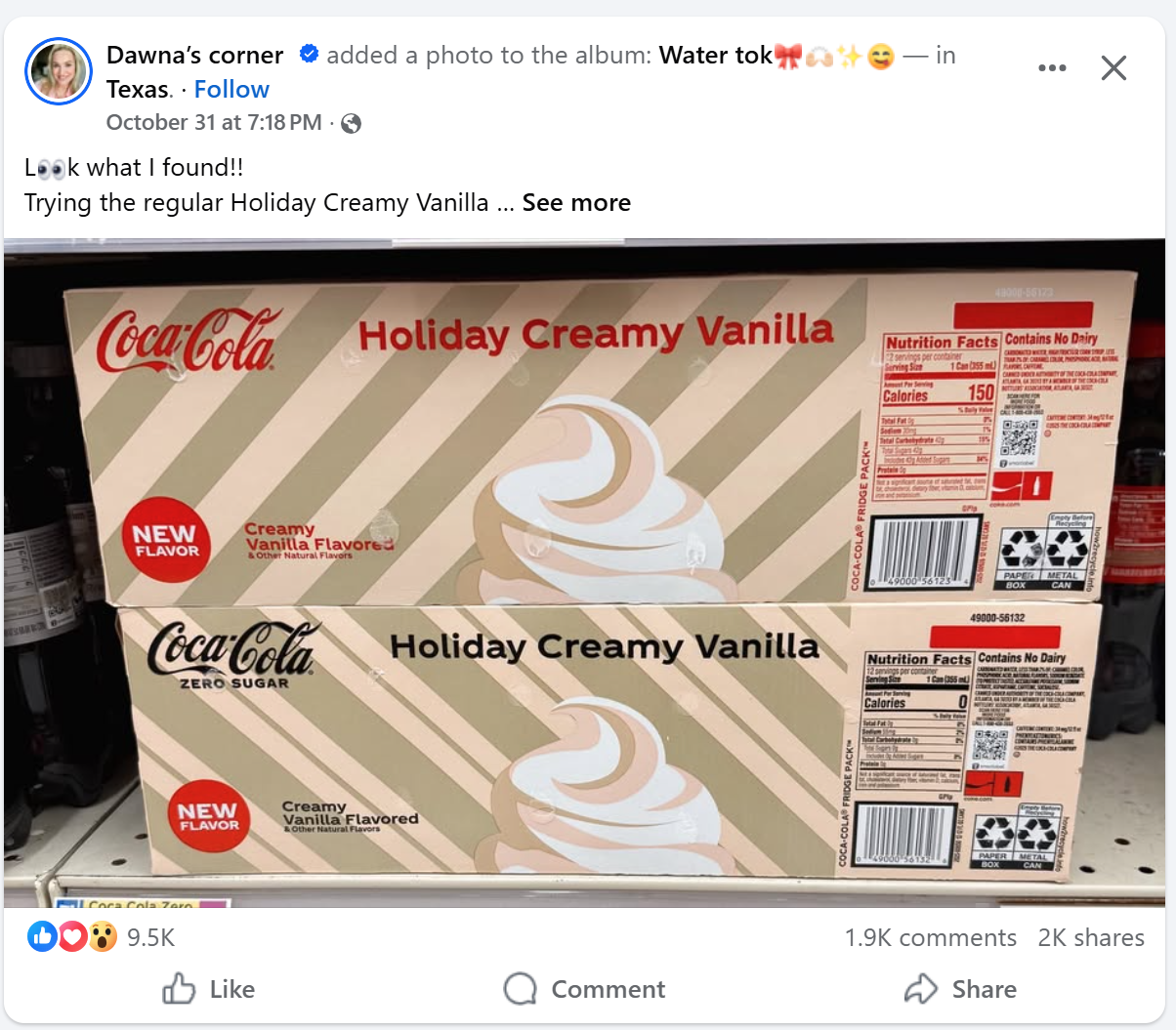 Suggested post on Facebook feed