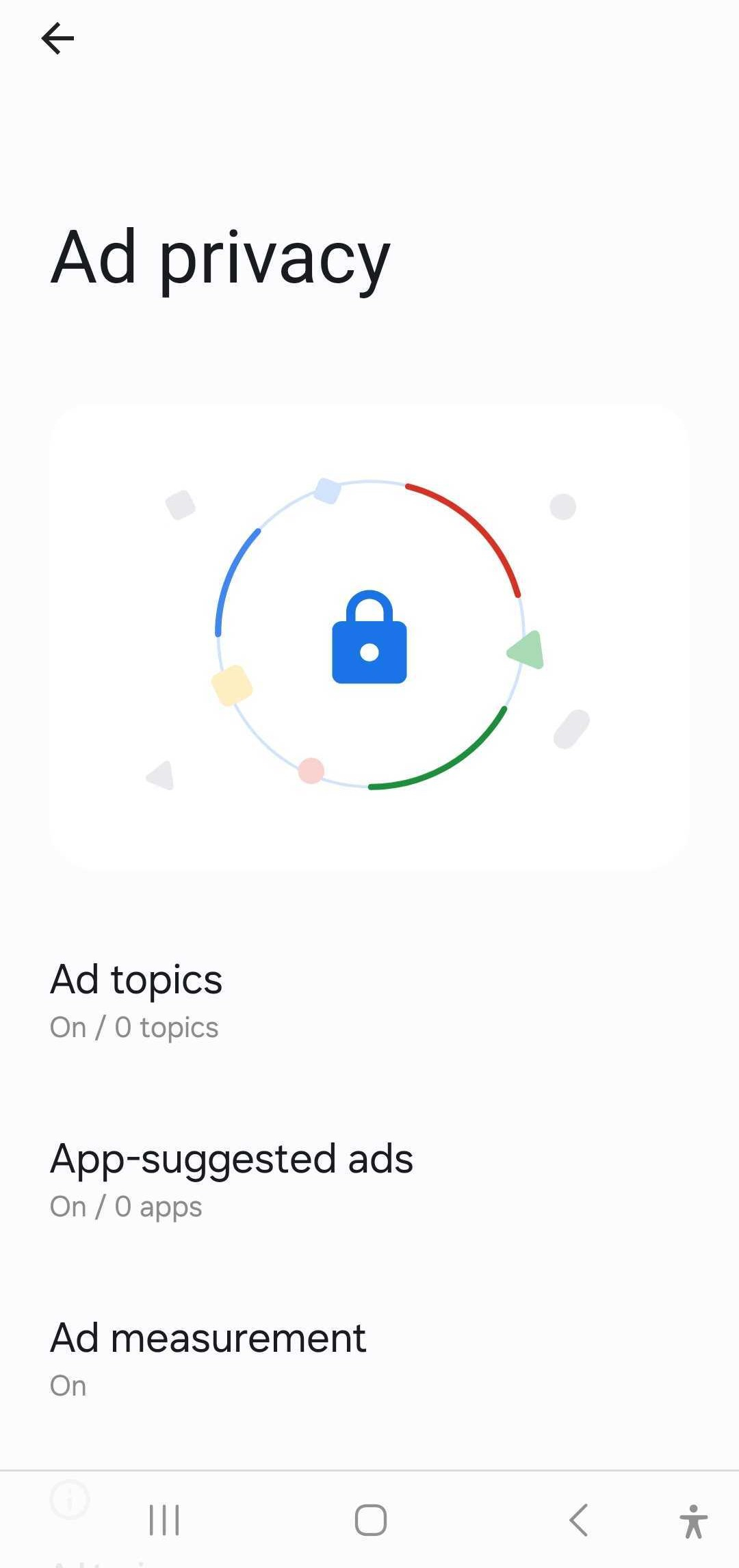 Android Ad privacy settings