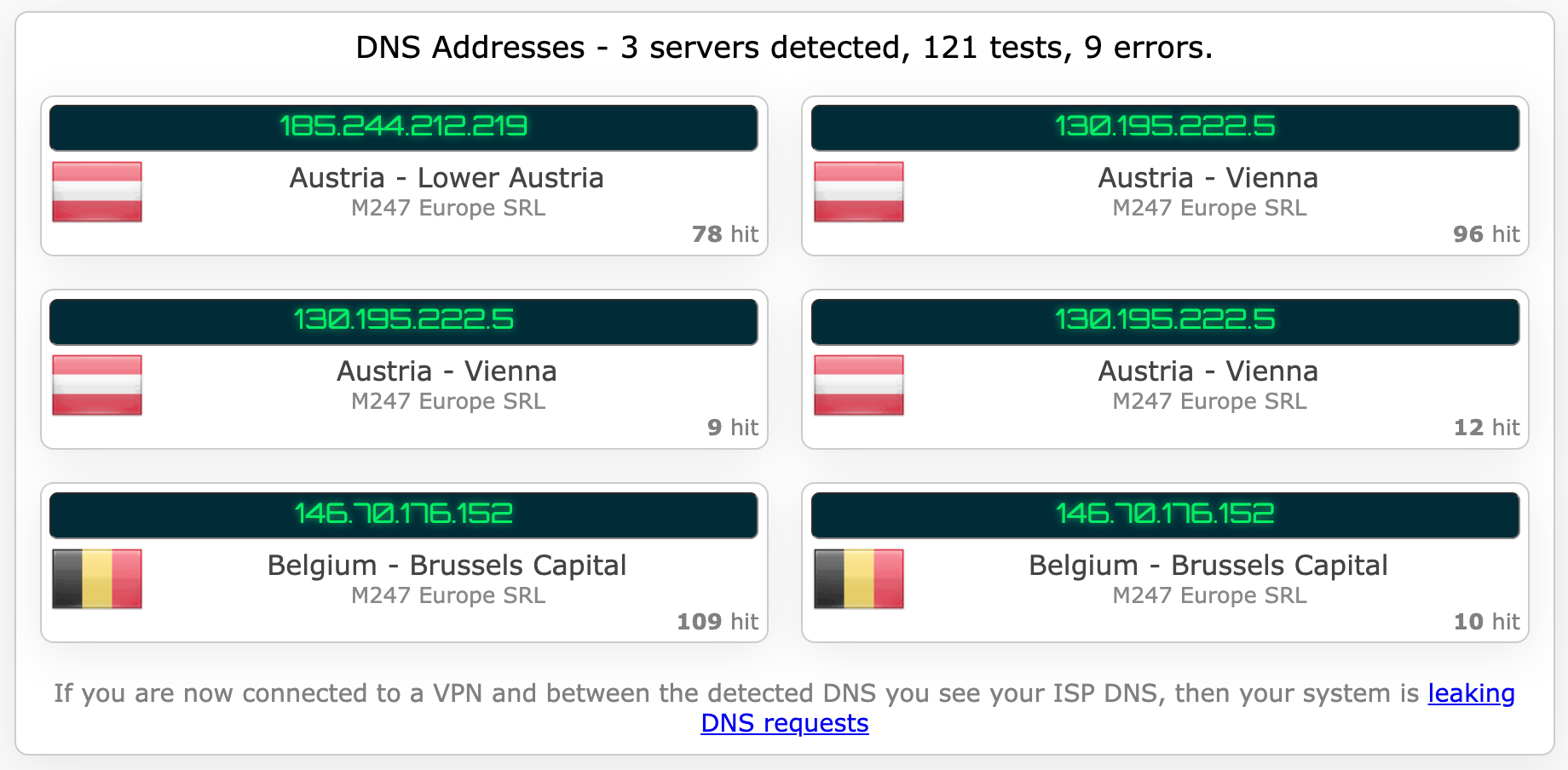 TunnelBear's kill switch test results (pass)