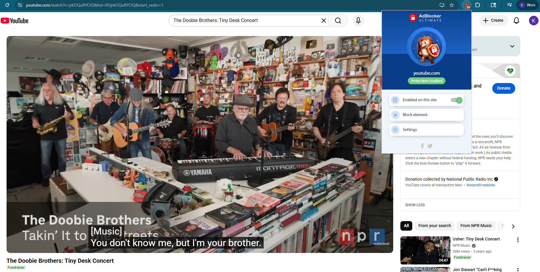 AdBlocker Ultimate blocks YouTube video ads