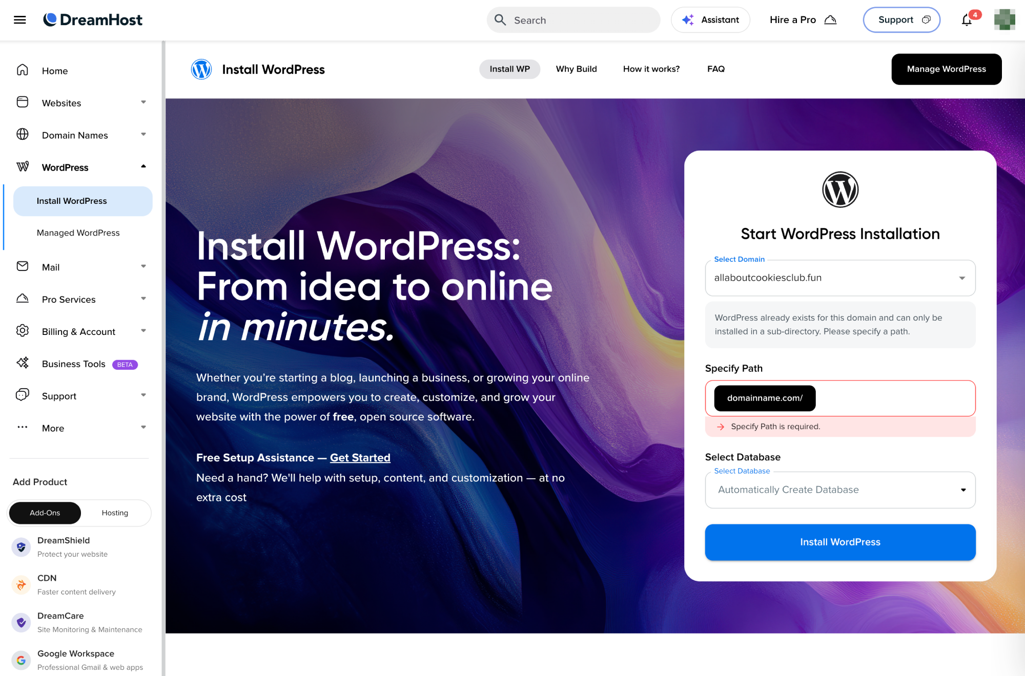 wordpress installer