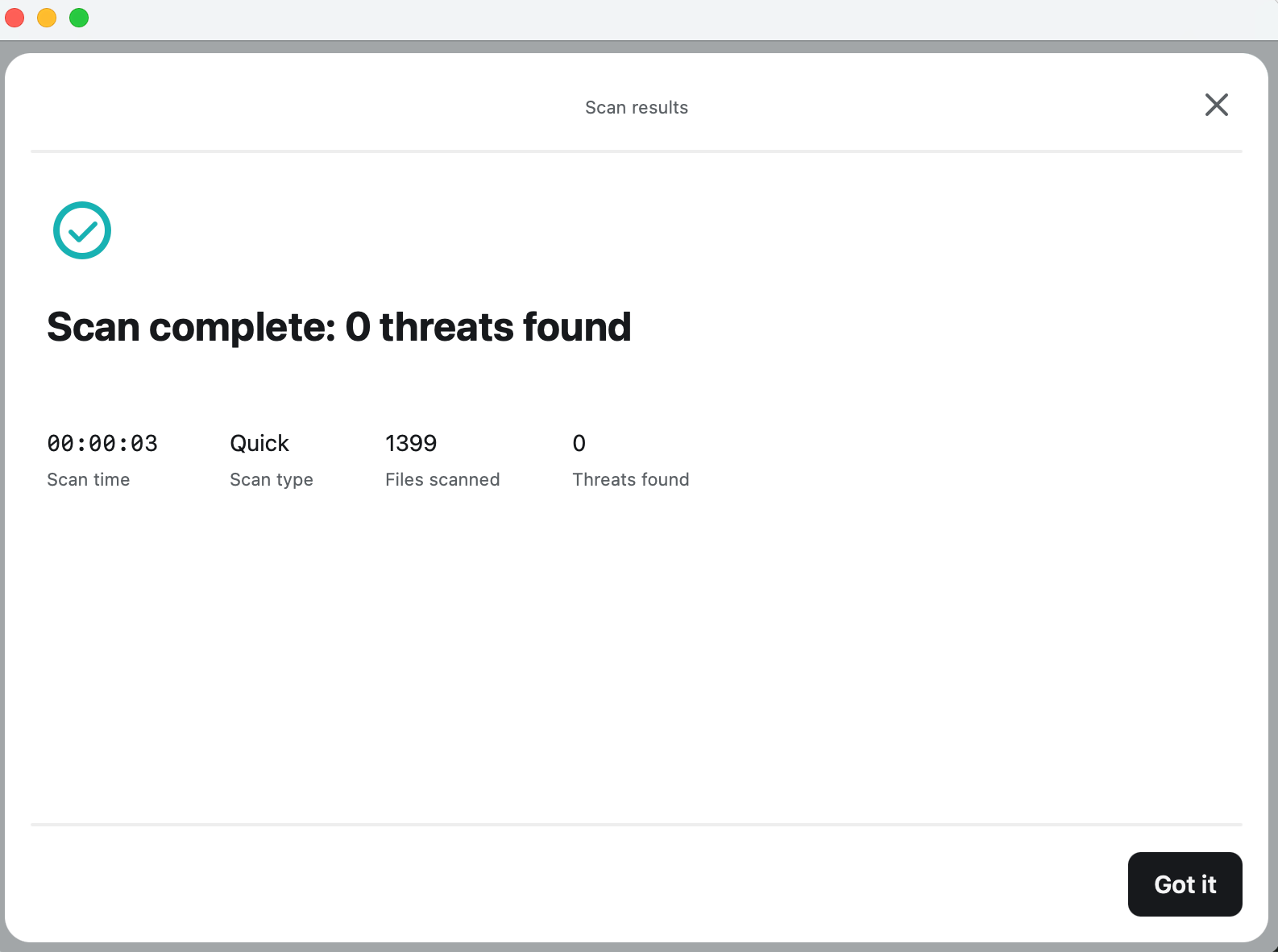 Surfshark Antivirus Quick Scan results (no threats found).