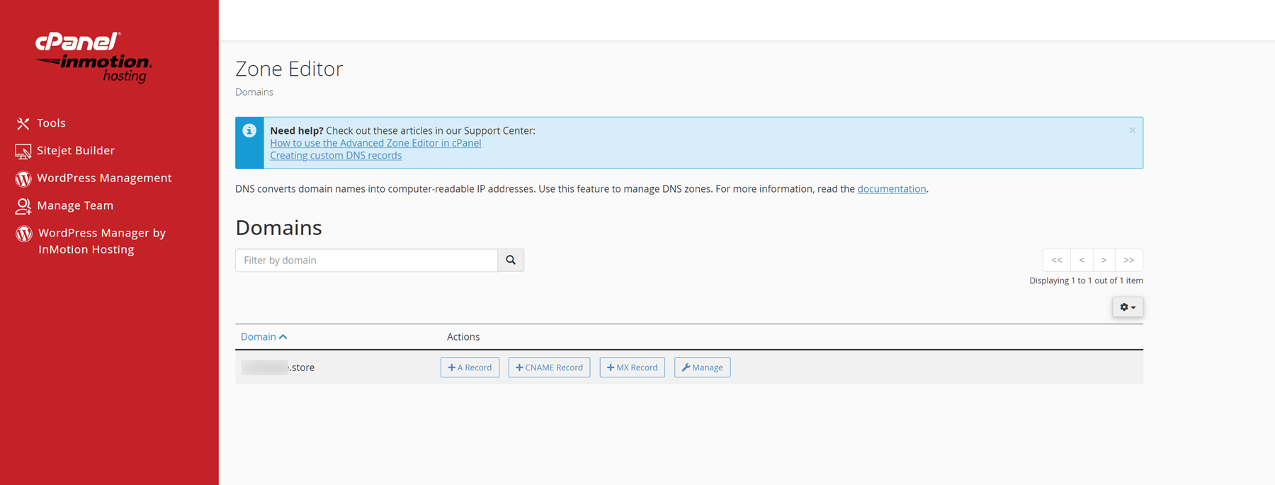 InMotion Hosting CPanel Domains