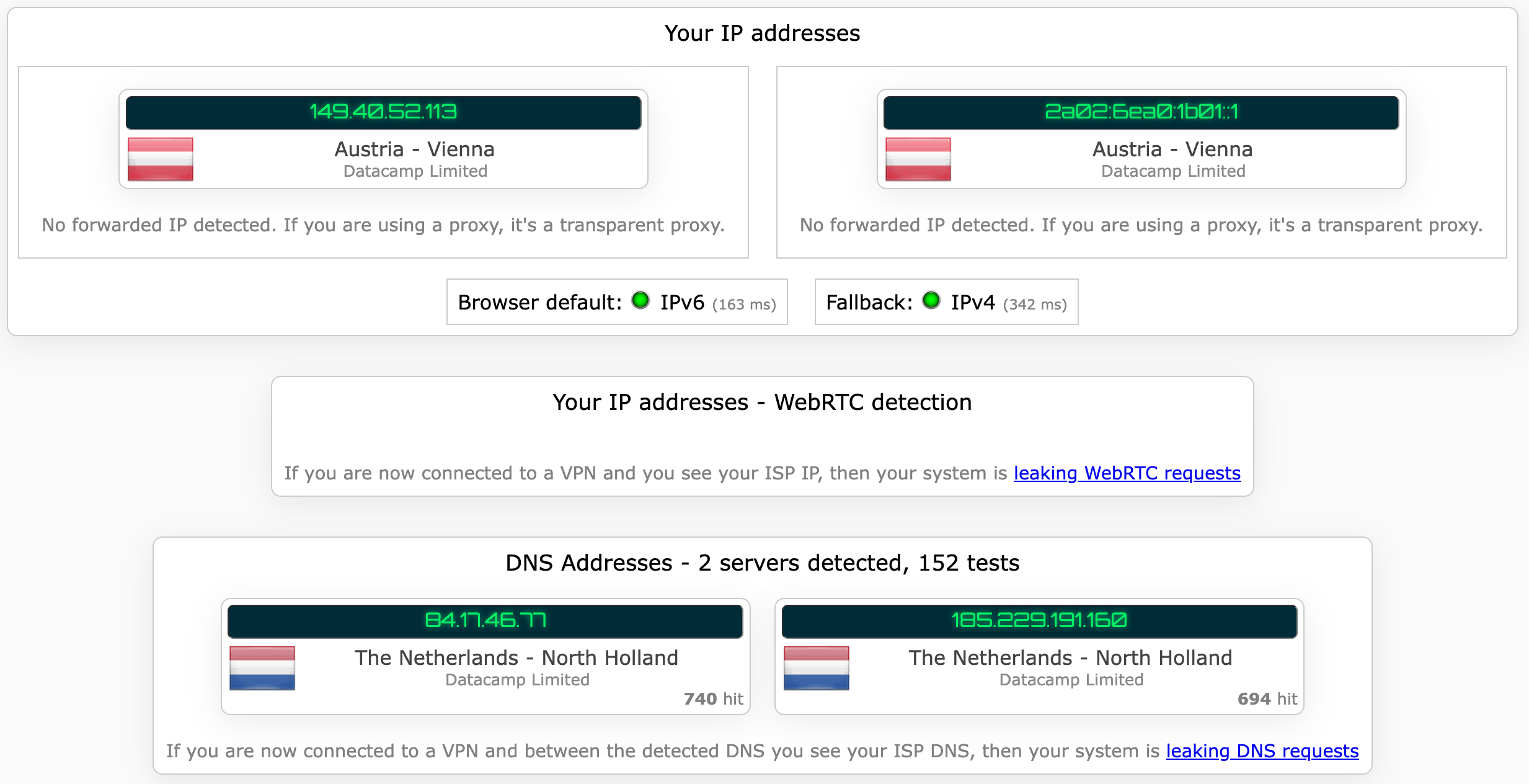 AdGuard VPN's kill switch test results (passed)