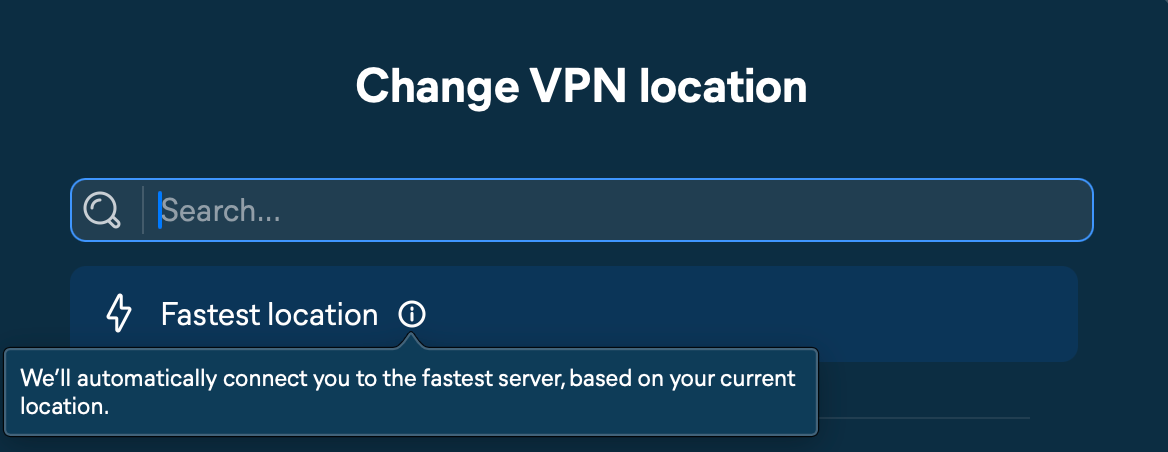Explanation of fastest location server on Avast SecureLine VPN server list