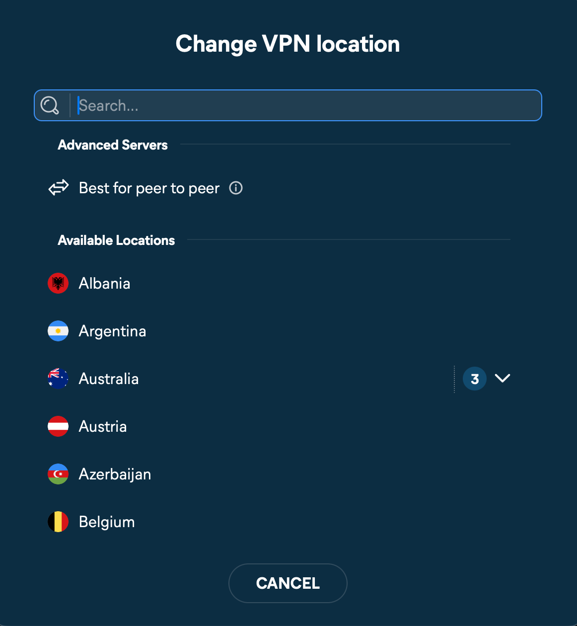 Avast SecureLine VPN server list