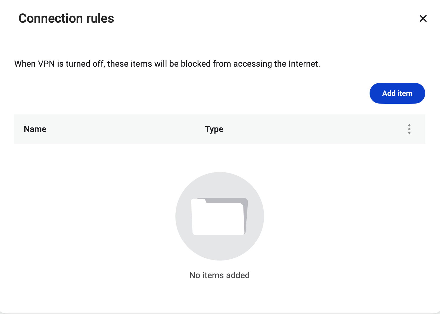 Malwarebytes Privacy VPN's Connection rules