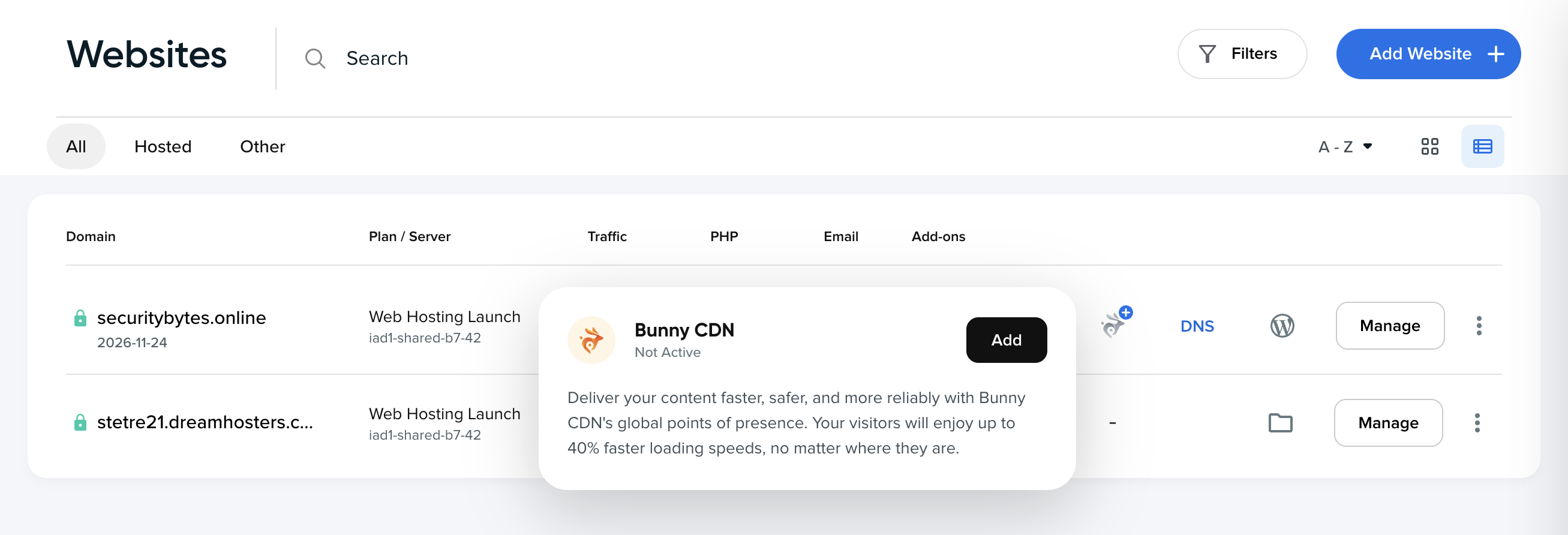 DreamHost plans do not include a free CDN