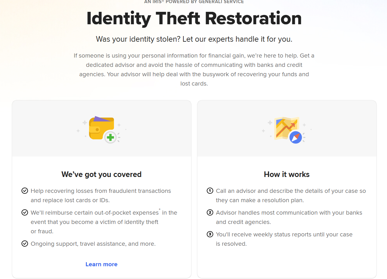 DuckDuckGo identity theft restoration dashboard