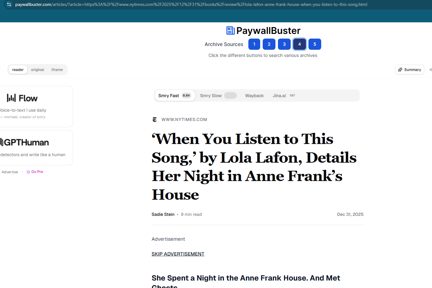 PaywallBuster uses Smry.ai to bypass paywalls